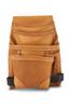 AWP Genuine Leather Premium Tool Organizer for Fits Work Belts Up To 3 Inches Professional Toolbox for Efficient Tan Pouch, Multi-Pocket Electricians,