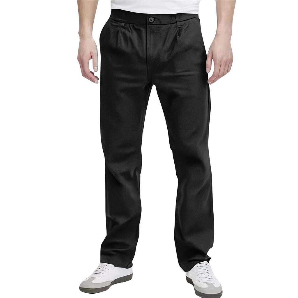 Men's Thin Loose Straight Slim Formal Pants Men's Solid Color British Casual Pants