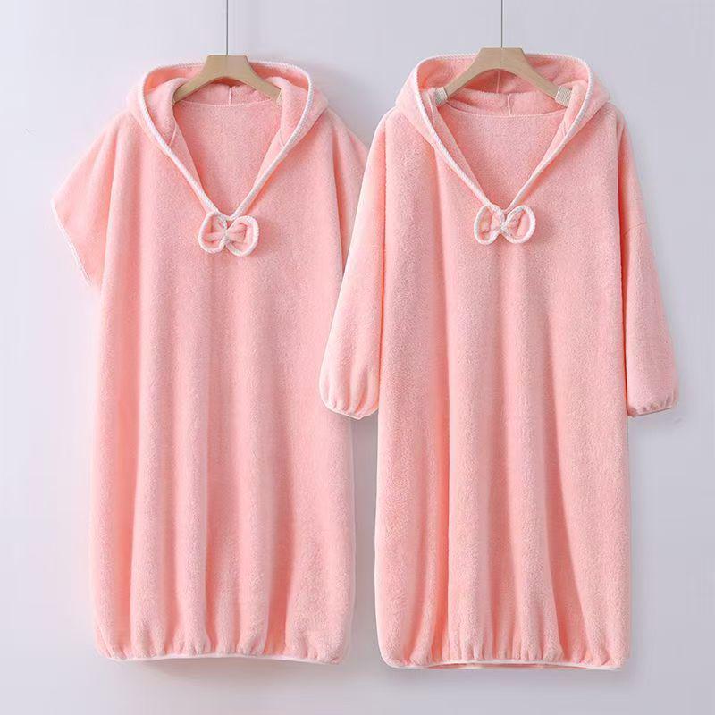 Halat de baie cu glugă cu mâneci lungi mărime plus - Absorbant de apă și moale pentru adulți
