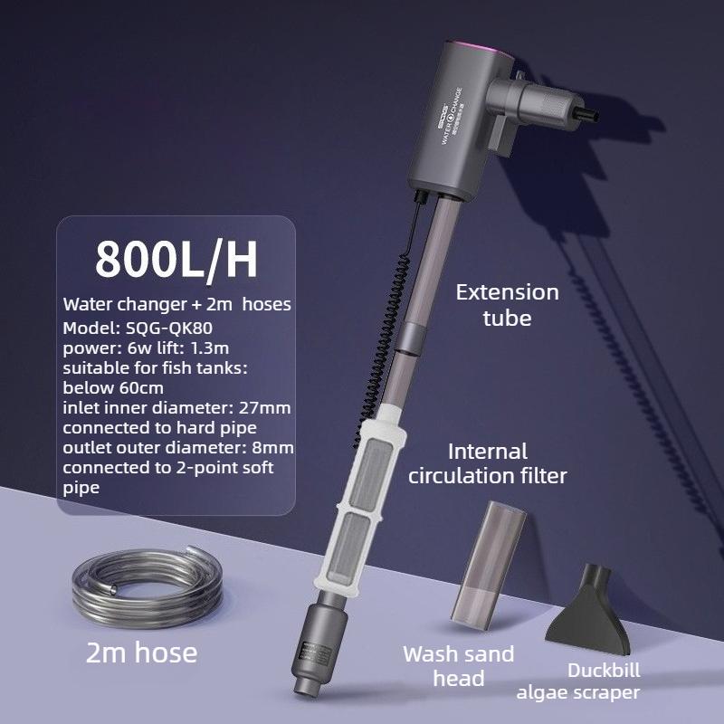 Fish Tank Sand Cleaner Pump Large Flow Water Poop Cleaner Automatic Electric Aquarium Vacuum Fishbowl Washer Cleaning Tools
