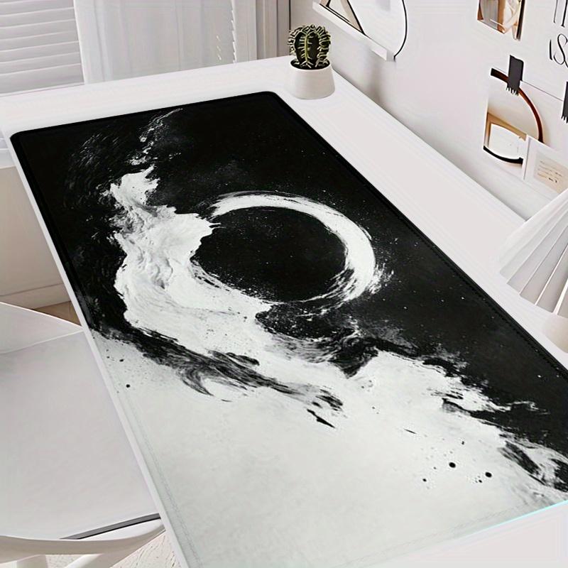 Mouspad Large Black and White Wave Gaming Mouse Pad Desk Mat for Full Keyboard Coverage Gamer Room Decoration Office Desk Pad