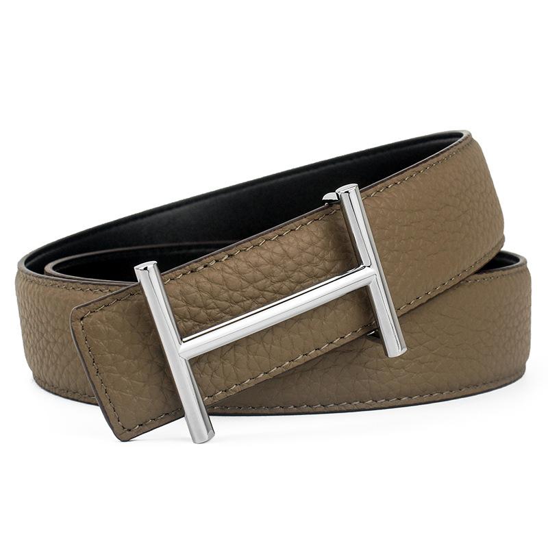 Чоловічий ремінь, перший шар коров'яча шкіра, візерунок лічі, I-подібний ремінь