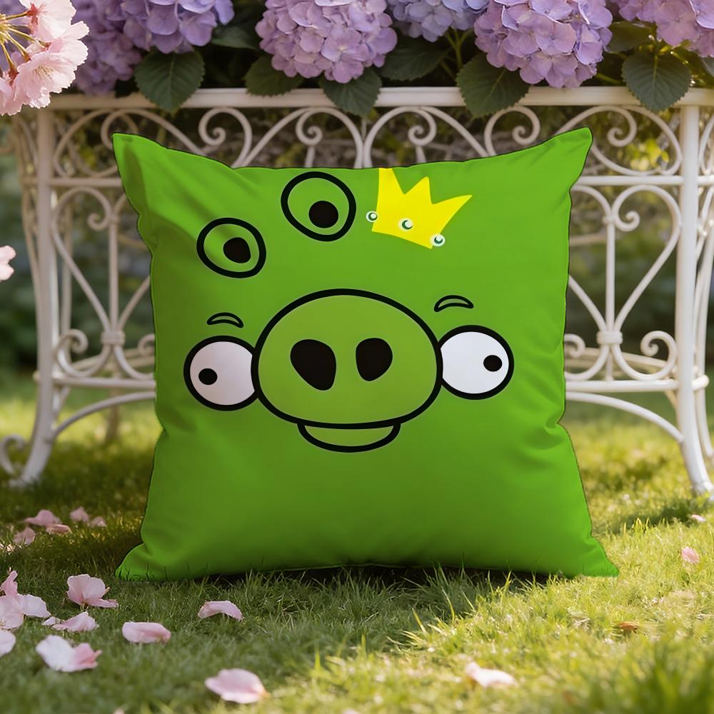 Anime A-Angry B-BirdsS Cushion Cover Home & Car Dual-Scene Pillow Cover: Reversible for Premium Comfort