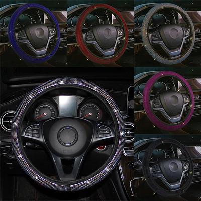 Módní kamínky Kryt volantu do auta Univerzální Protiskluzový Bling Bling Interiérové doplňky Ženy Pouzdro Auto