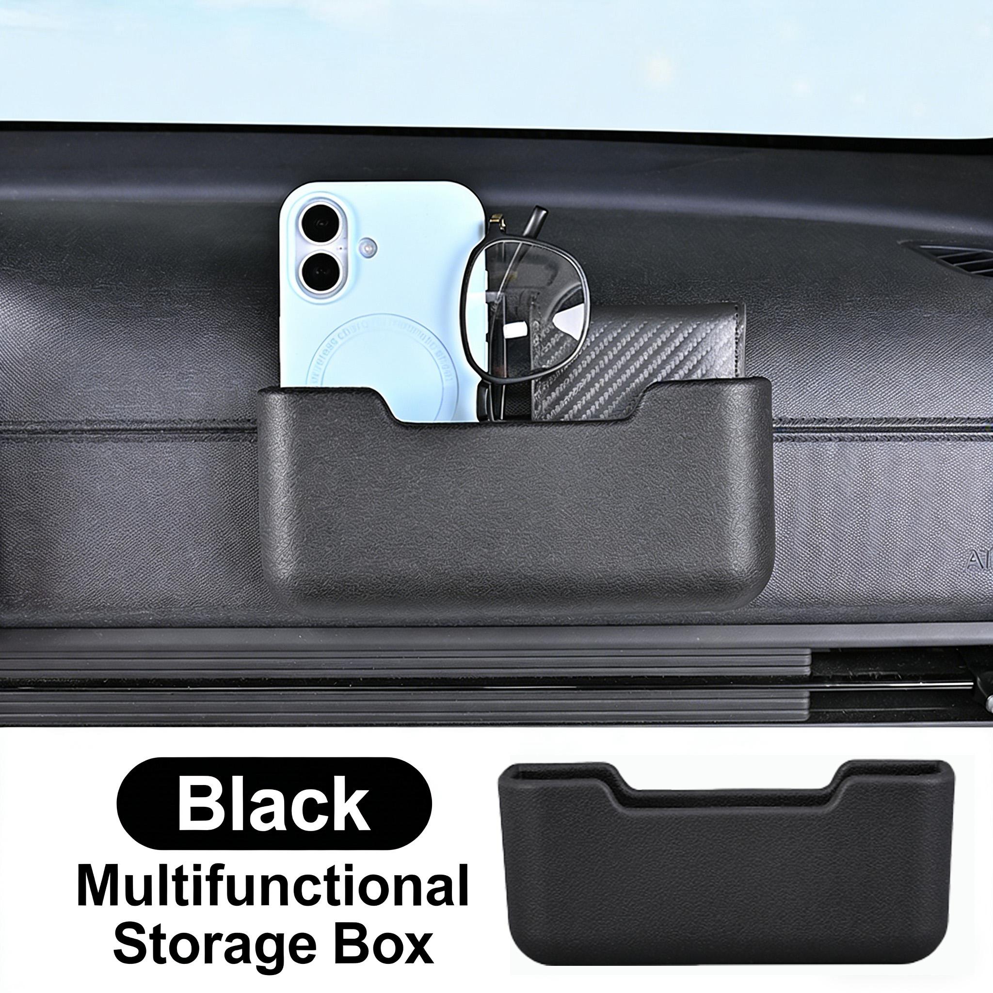 

Car Adhesive Eyeglass Case Multifunctional Storage Bag Car Storage Bag Car Put Cell Phone Bag Stick-on Dashboard Door Organize чорний