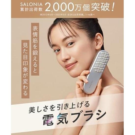 SALONIA EMS Lift Brush Pure Bright Steamer Gray Set Electric Face Beauty Device Scalp