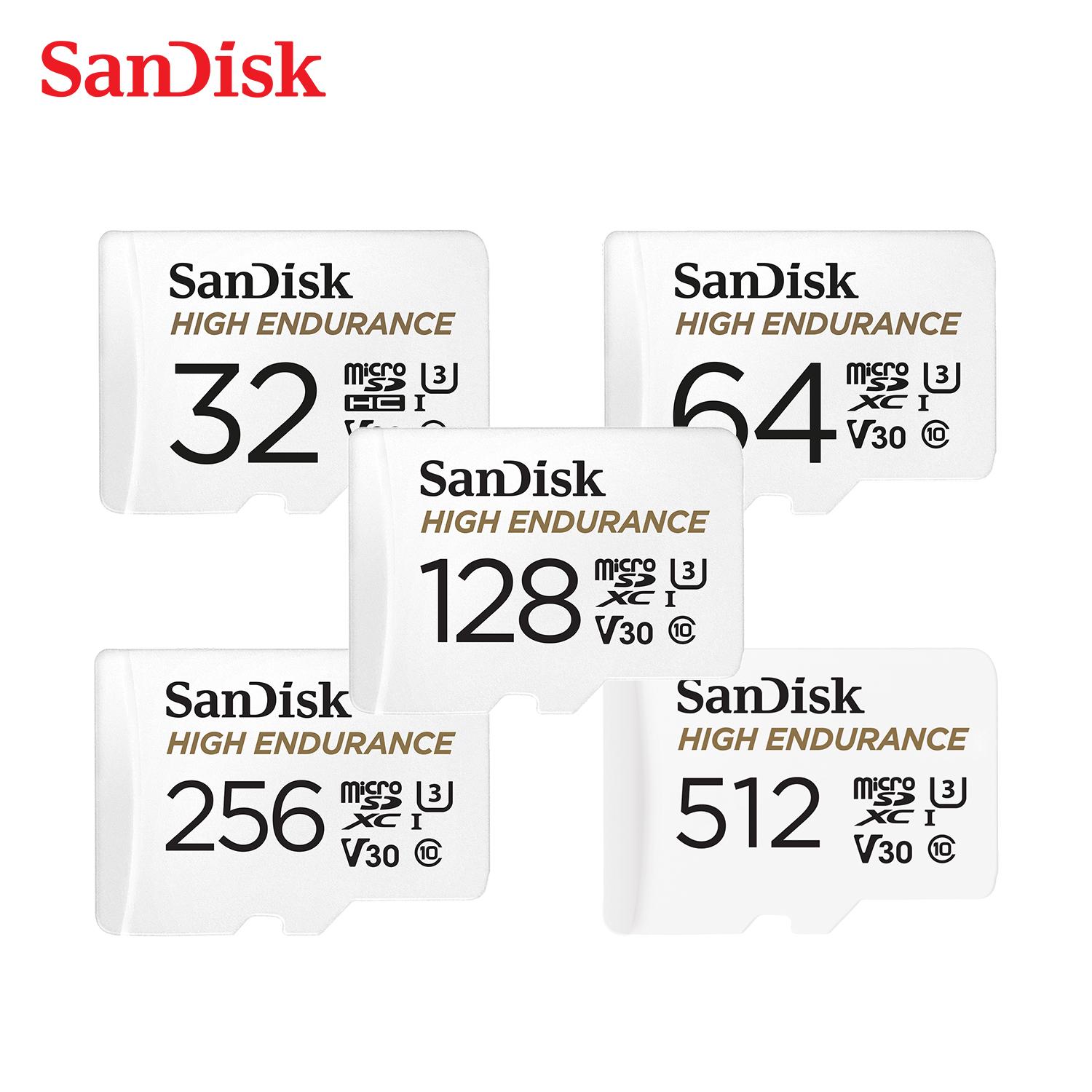 Sandisk 256Gb Memory Card High Endurance Micro Sd Card V30 U3 4K 32Gb 64Gb 128Gb 512Gb Tf Cards For Dash Cam Home Video Monitoring Systems,Dvr
