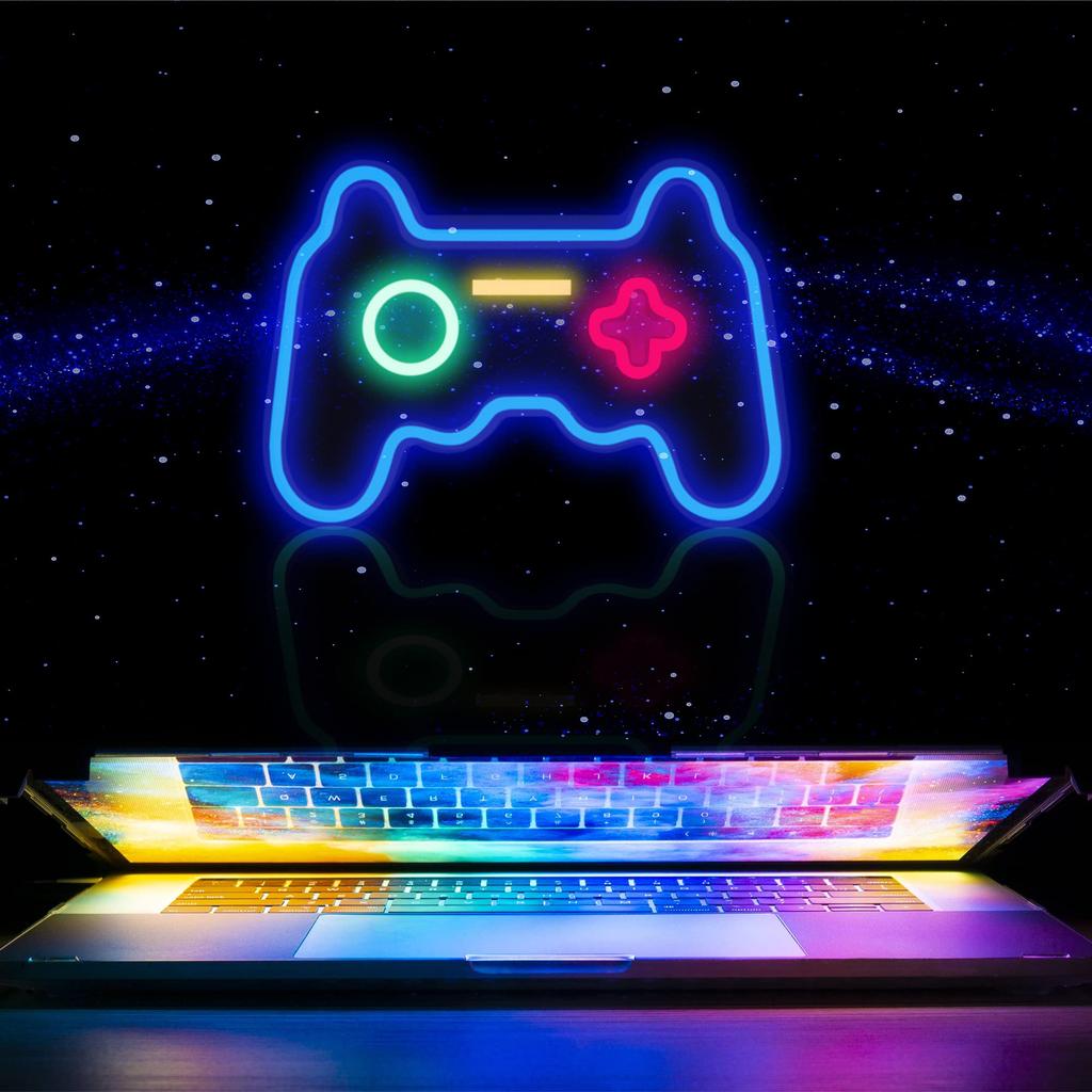 41x28cm Gamepad Design Gaming Neon Light Game Room Wall Decoration Teen Boys Bedroom Atmosphere Lamp