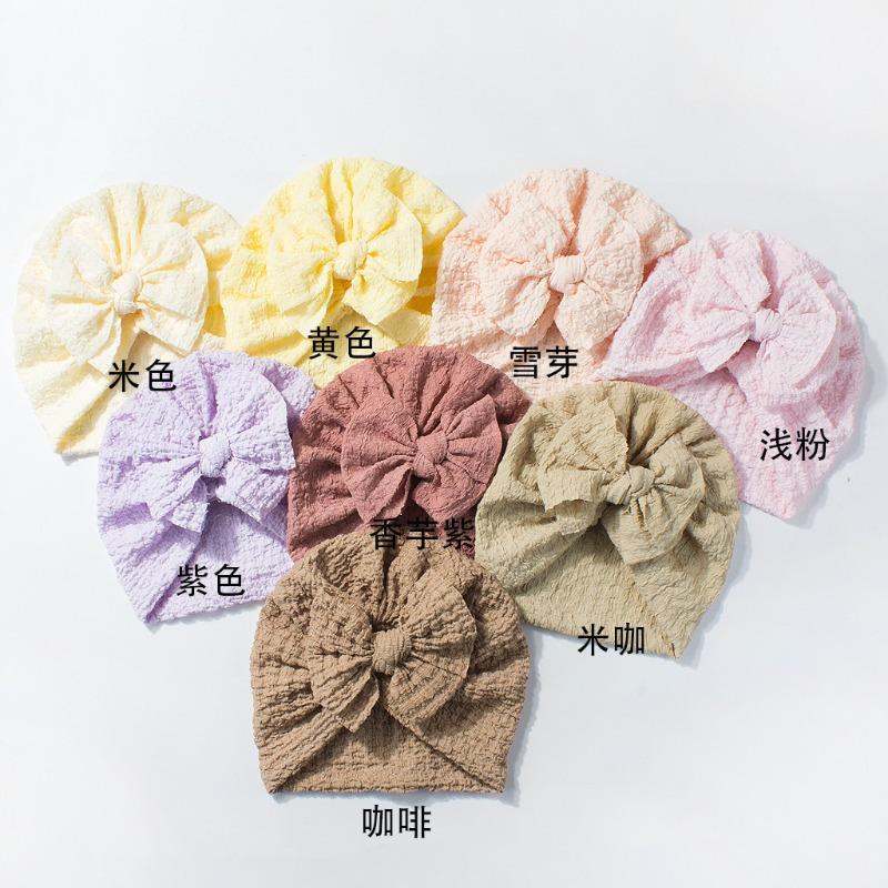 

New children s pullover hat, cute bow baby hat, soft and breathable baby tire hat
