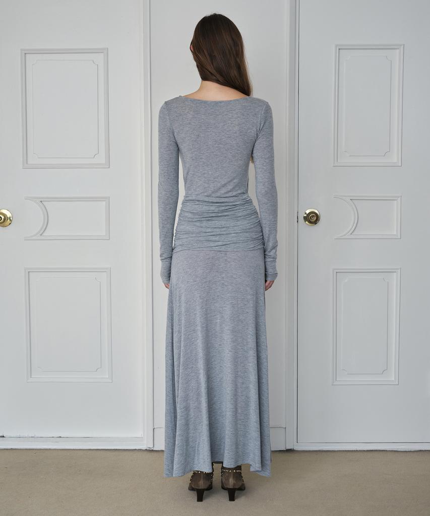 Simeteuligpeosenteu Shirring Jersey Maxi Dress / Melange Gray