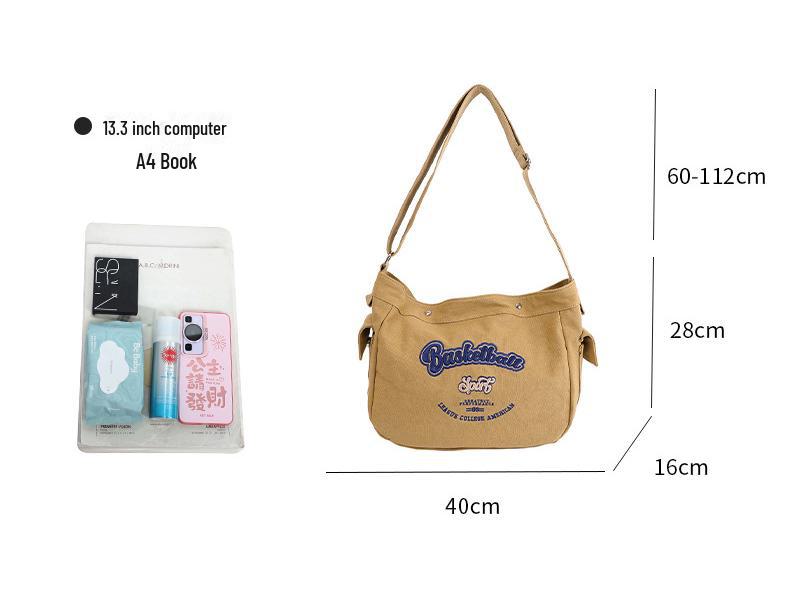 Korean Trendy Canvas Messenger Bag: Large Capacity for Women & Men, Sports Style