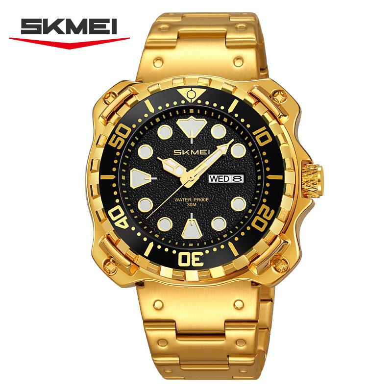 Fashion Man Watch Simple Stainless Steel Band Clock Luminous Waterproof Auto Calendar Quartz Watches for Men