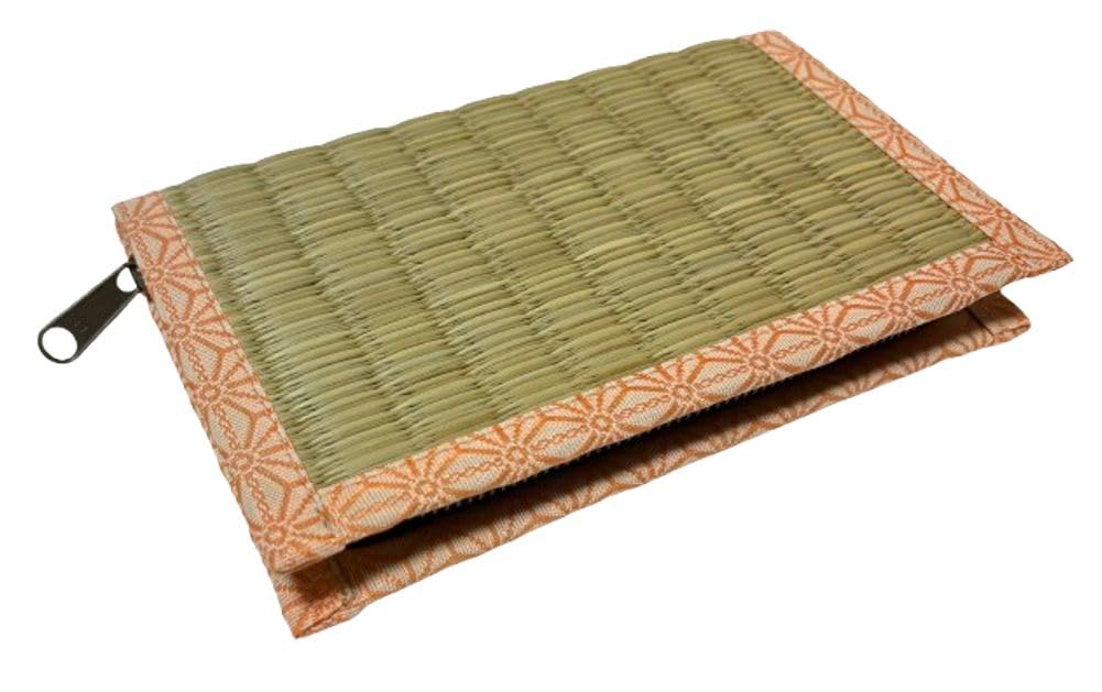 

NANANA Длинный кошелек [Рисунок Рюкю Татами и Лист конопли] [Розовый край] Тканевая внутренняя часть, 20 см