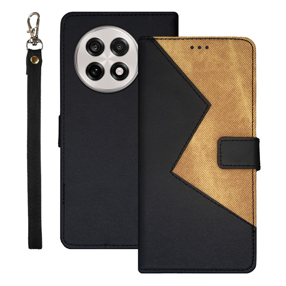 IDEWEI For OnePlus 13R 5G Case Card Slots Splicing Color Leather Phone Cover