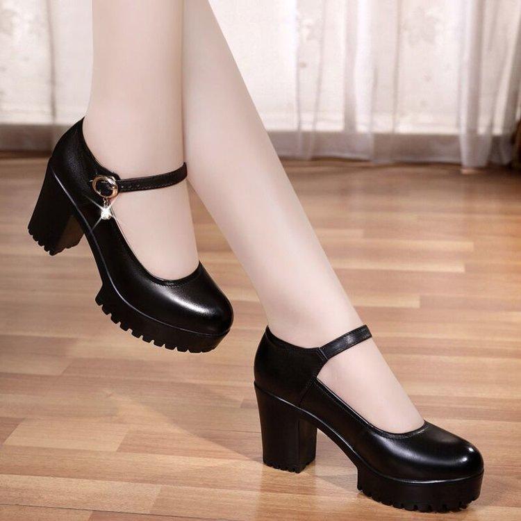 

Ципао обувь для подиума черные толстый каблук высокие каблуки женская обувь водонепроницаемая сценическая обувь для среднего и пожилого возраста для танцев толстый каблук матери с 40