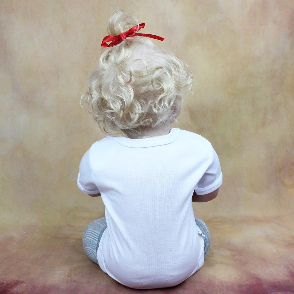 BZDOLL 55 CM Soft Silicone Reborn Baby Girl Doll Toy Lifelike 22 Inch Rooted Blonde Hair Princess Lisa Toddler Bebe Kids Birthday Gift