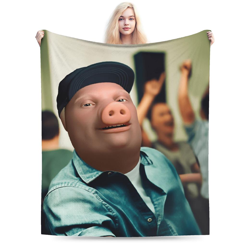 Soft Warm Blanket Kids Airplane Travel John Pork Is Calling Throw Blanket Flannel Bedspread For Couch Chair Novelty Sofa Bed
