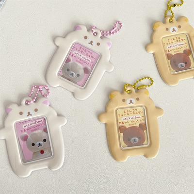 Cute and Easy Bear 2 Inch ID Photo Card Cover Headshot Protective Cover Pendant