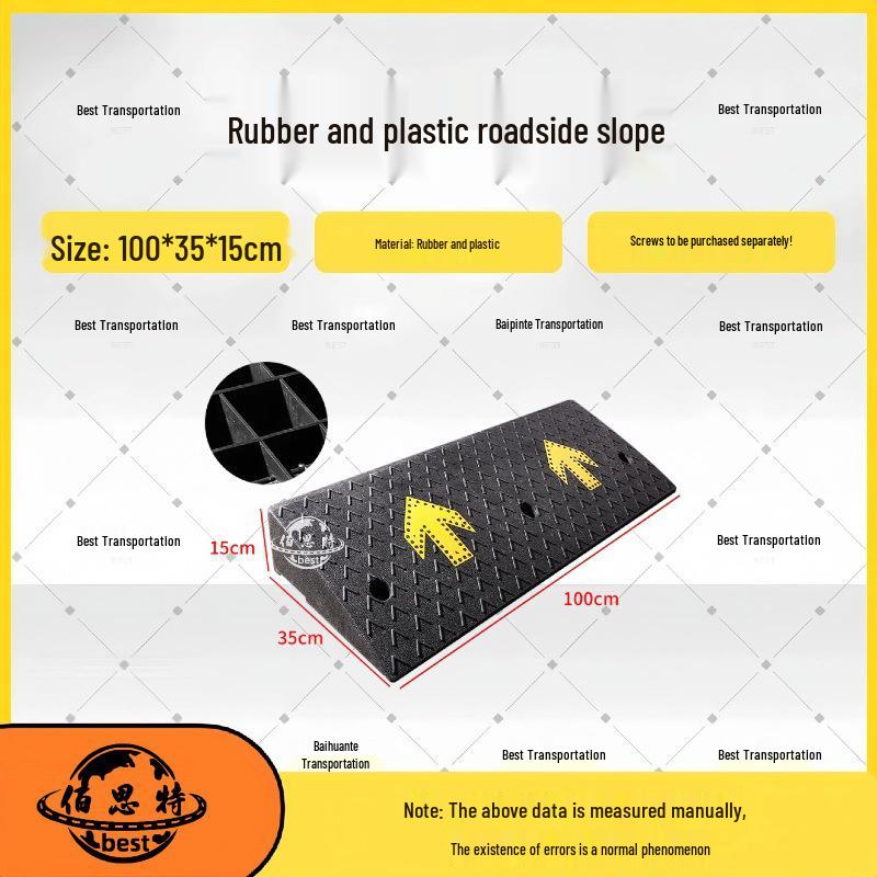 Household Rubber Threshold Ramp for Curbs and Slopes: Car and Road Edge Climbing Pad