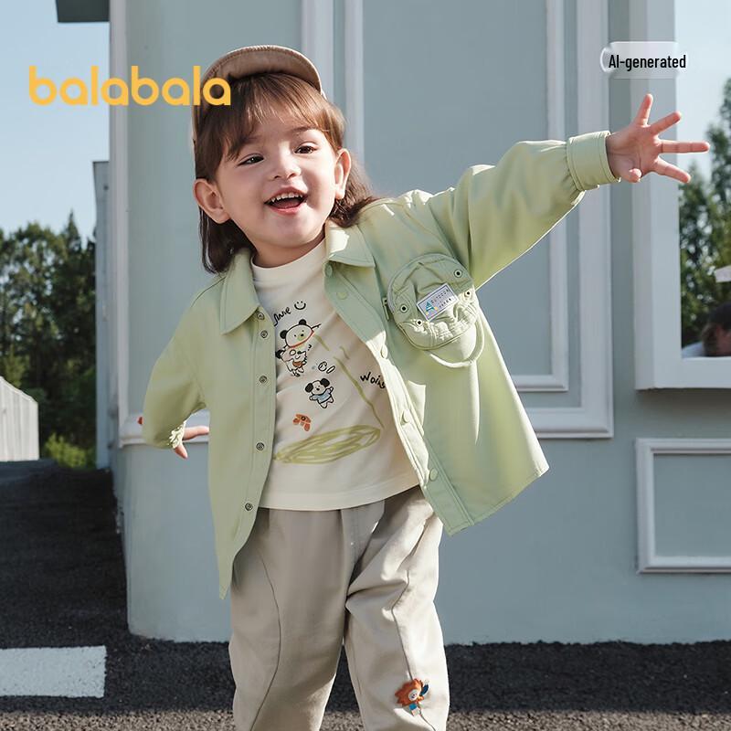 Balabala Boys' Casual Long-Sleeve Shirt