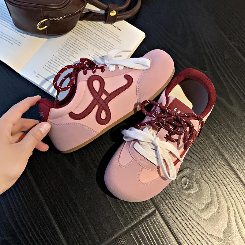 Inner height increase versatile large toe toe lace casual sports women's spring new women's shoes