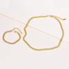 Women's Chic Chokers Necklaces, Gold Color Stainless Steel Wheat Chain Bracelet, Collar Necklace, Fashion Jewelry Gift To Girls