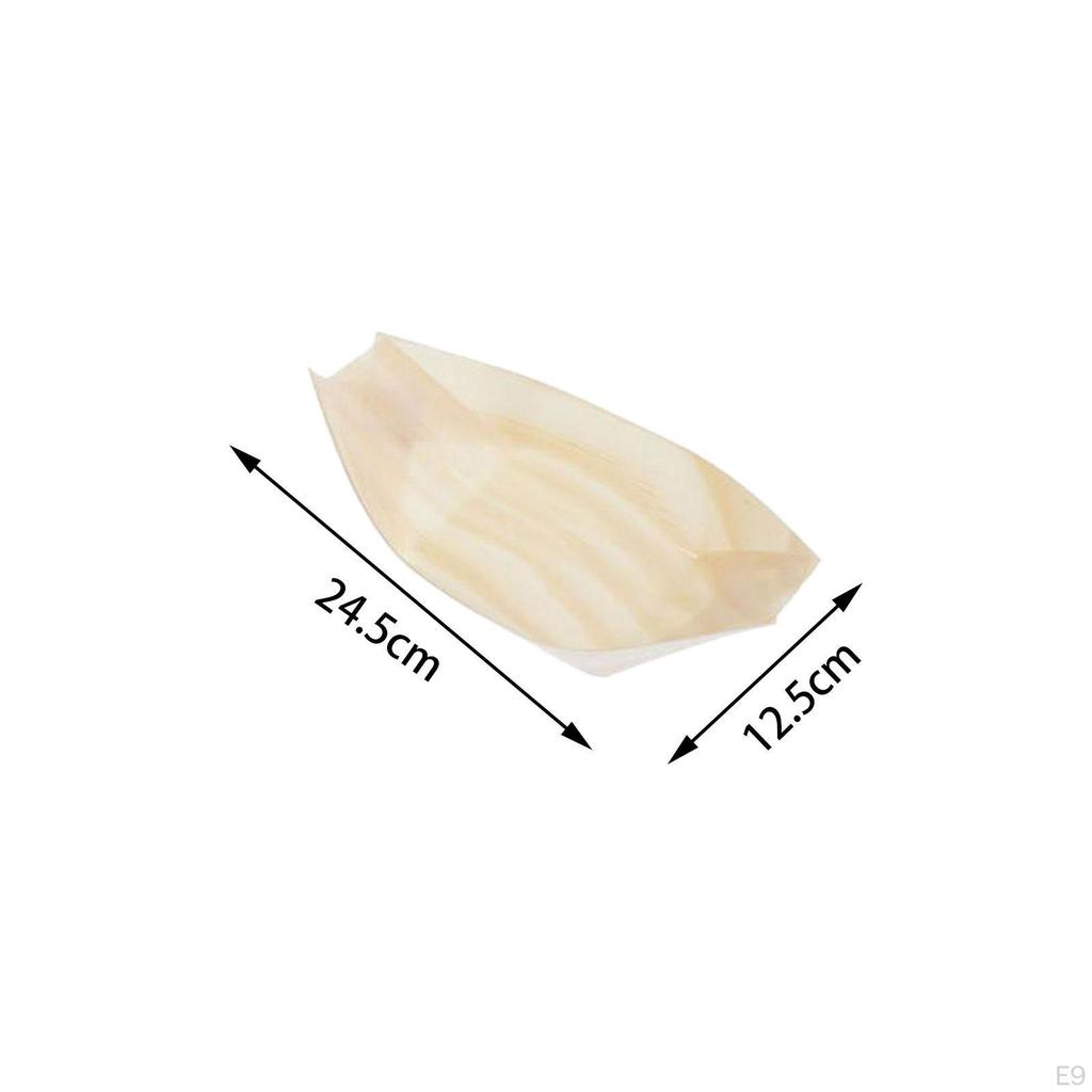 100 Pieces Disposable Sashimi Plate, Boat Food Container Desserts Appetizer Japanese Multipurpose