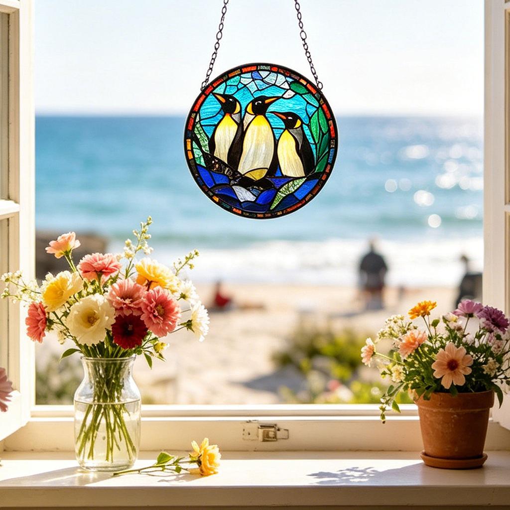 Buntglas Fenster Hängende Puzzle Anhänger Garten Küche Wintergarten Heimdekoration
