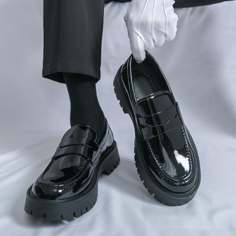 New Platform Leather Shoes Men Classic Leather Loafers Man Party Social Derby Men's Dress Formal Shoes Casual Business Brogues
