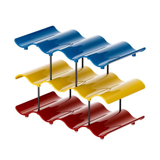 Yangyizhi Cup Storage Rack, Multi-Layer Stacking Organizer, with Wavy Slot Design, Space Saving Desktop Bar for Mugs Glasses Coffee Cups