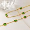 Fashion Personalized Emerald Collarbone Chain Personalized Design Titanium Steel Bracelet Women Do Not Fade Versatile