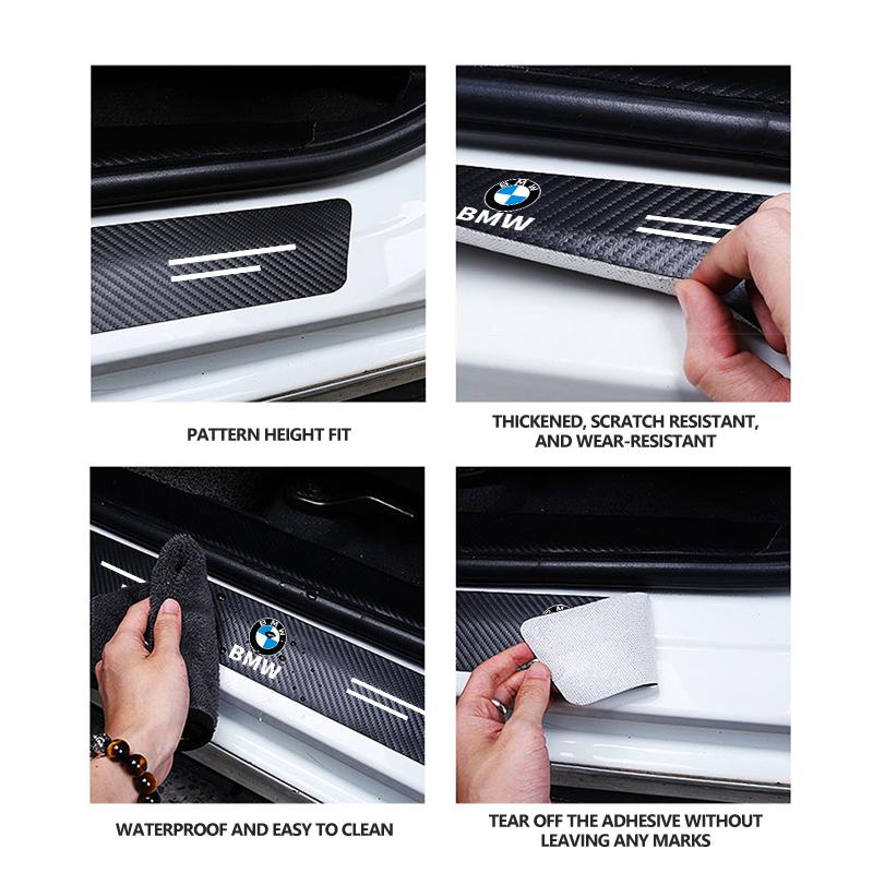 Car Door Carbon Fiber Sill Anti Scratch Protect Strip Sticker For BMW Performance X1 M3 M6 F01 F02 E34 E36 E60 F10 F20 X6