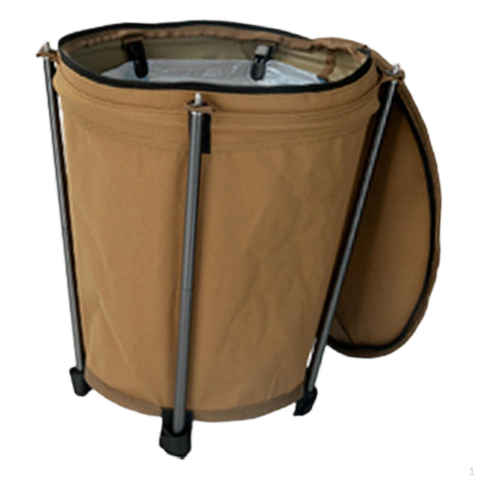 

Camping Trash Can Container Storage Basket Multifunctional Outside Stable Foldable 20L Capacity хаки