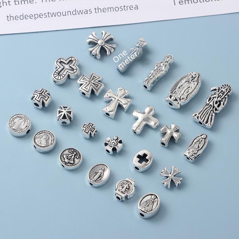 Cross Knight Our Lady Collection: Handmade Alloy Bead Jewelry for Bracelets, Necklaces, Earrings