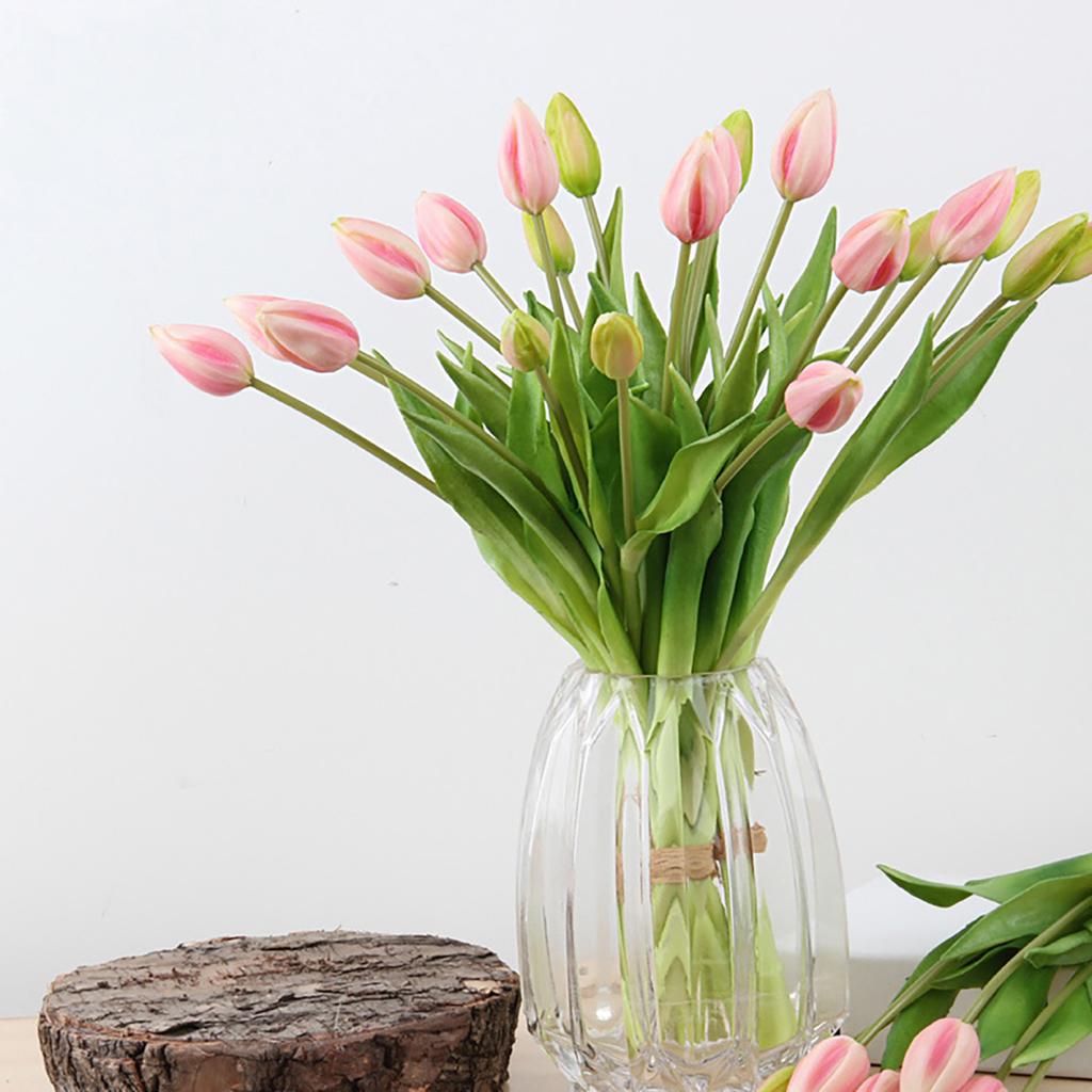 Yousheng Simulated Tulip 37cm Artificial Tulip Faux Silk Fake Tulip Flower Bulk for Vase Wedding Home Decor Spring Parties Mother's Day Gift