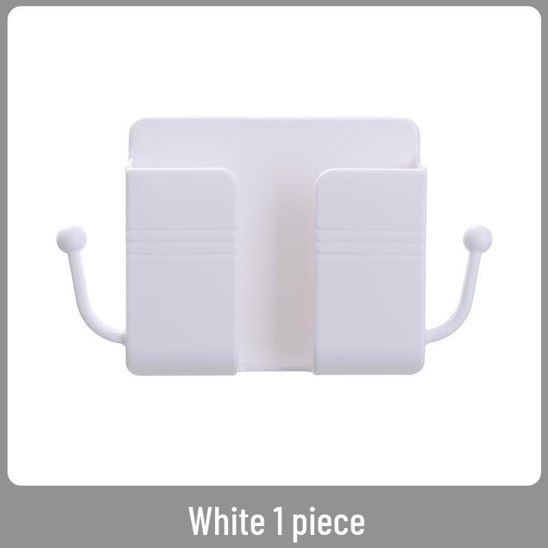 Wall-Mounted Remote Holder & Bedside Phone Charging Shelf белый