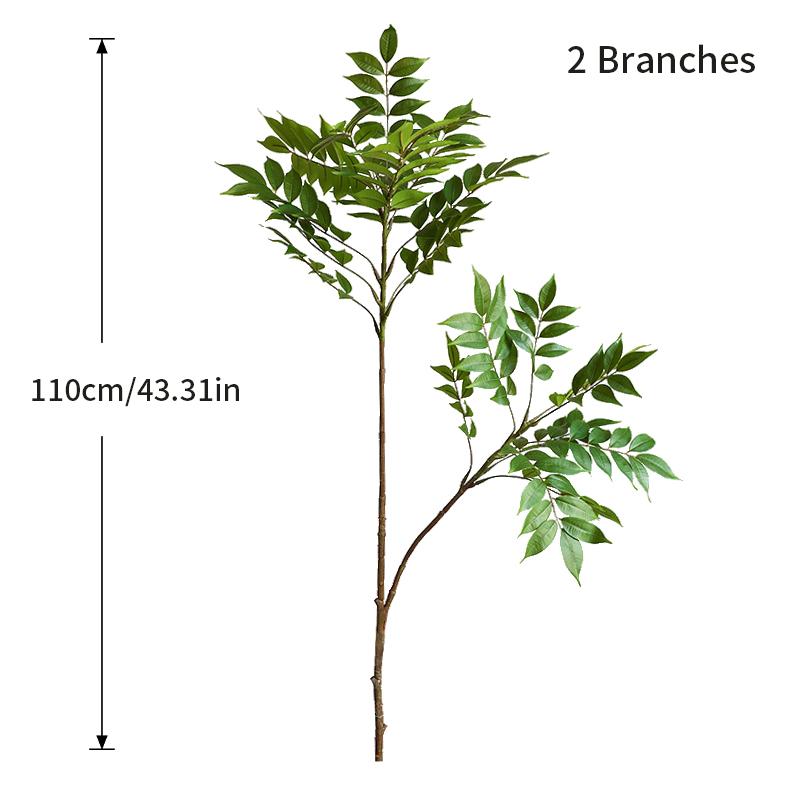 76-140cm Large Artificial Ficus Tree Branch Fake Lacquer Tree Plastic Banyan Plants Green Tall Palm Leaves For Home Garden Decor