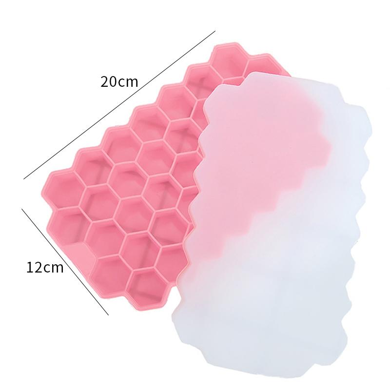 Tavă cu gheață cu 37 de grile Forme pentru cuburi de gheață de tip fagure Forme de gheață din silicon pentru suc Dispozitiv de preparare de gheață pentru cocktailuri de whisky Formă convenabilă pentru gheață curată