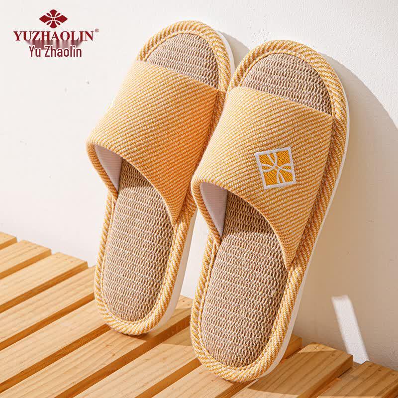Yuzhaolin Striped Linen Cotton Home Slippers YR008 39/40