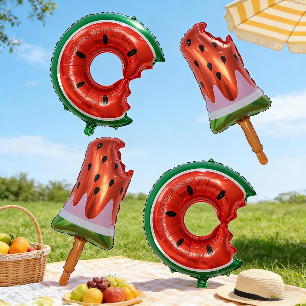 2/4pcs Summer Fruit Watermelon Ice Cream Balloon Set Hawaii Party Decoration Birthday Party Photo Props