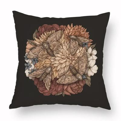 Blumen Fuchs Kissenbezug Kissenhülle Tier Schädel Druck Sofa Weich Retro Wohnzimmer Schlafzimmer Heimdekoration