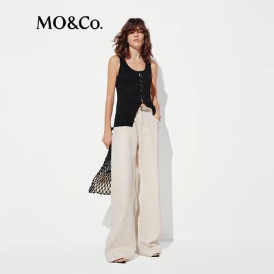 MO&Co. Relaxed Fit Linen Blend Knitted Vest