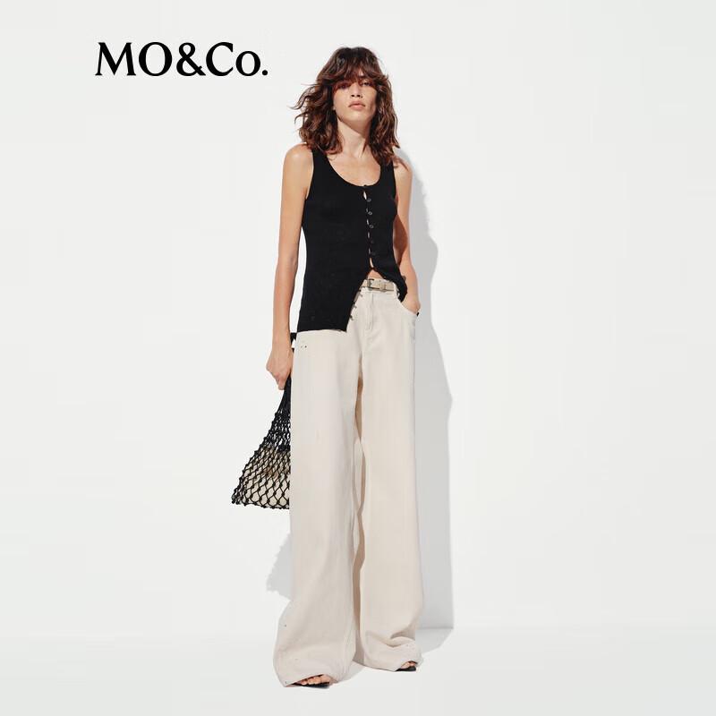 

MO&Co. Lightweight Linen-Cotton Blend Knit Vest L