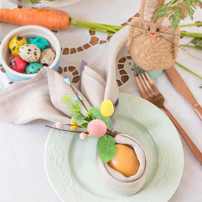 Osterei Serviettenringe, Künstliche Blumen Grün Serviettenhalter für Ostern und Party Tischdekorationen, Dekorative Serviettenklammer
