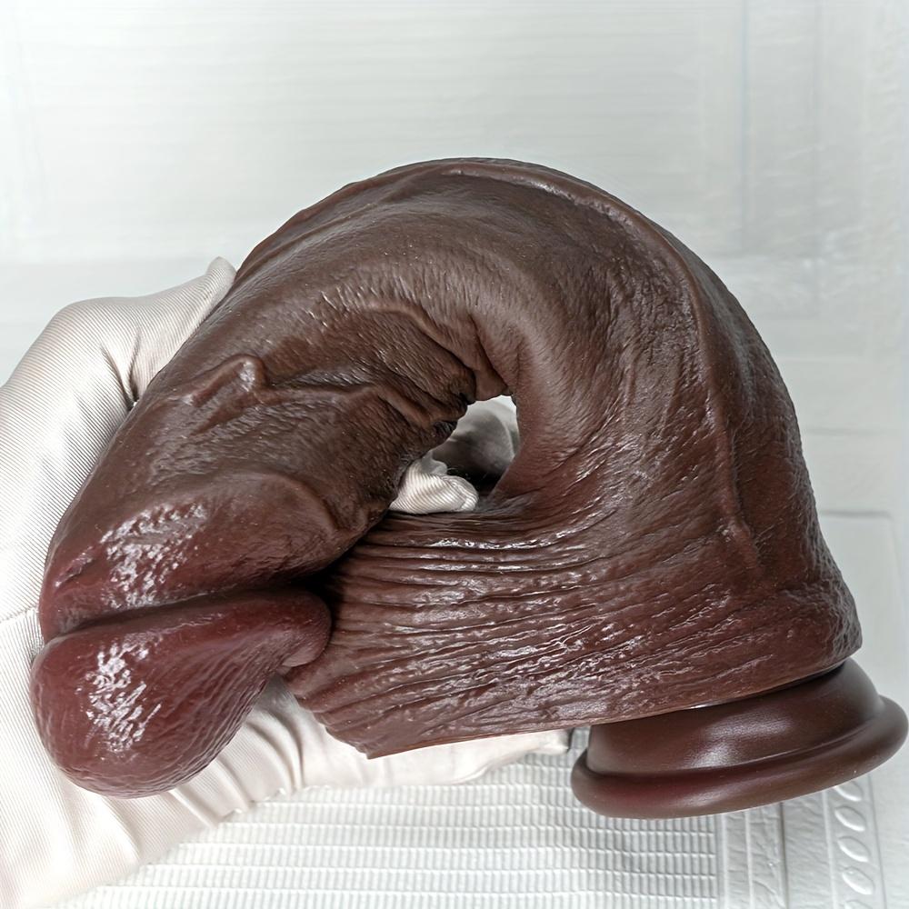 9,65" Realistisk Svart Dildo med Sugekopp, Flere Størrelser, Flytende Silikon, G-punkt- og Analsimulering for Par, Håndfri Lek