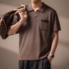 Men's Old Money Style Textured Knit Polo Shirt