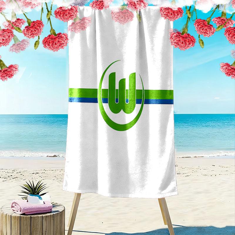 Asciugamano da Spiaggia con Stampa VfL Wolfsburg, Asciugamano Grande Morbido Asciugatura Rapida per Spiaggia Campeggio Nuoto
