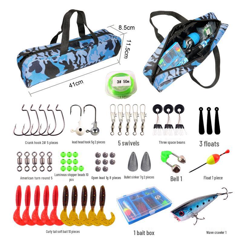 Mládežnická venkovní rybářská sada: Prut pro začátečníky (1,2 m/1,5 m) pro Děti a Teenagery