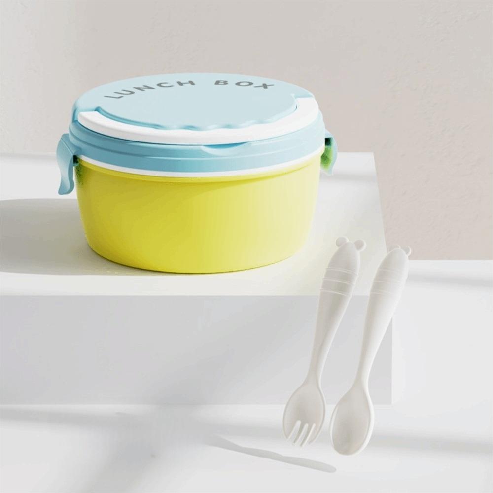 Office Worker Microwavable Lunch Box Food Grade Divided Food Storage Container Spoon Fork Leakproof Fresh Keeping Box