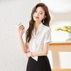Women's Tie-Neck Chiffon Short Sleeve Blouse